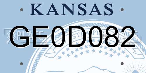 GE0D082 Kansas License Plate