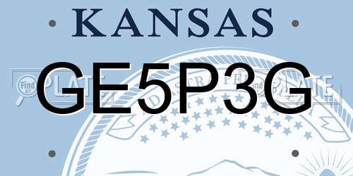 GE5P3G Kansas License Plate