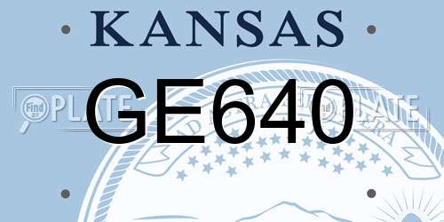 GE640 Kansas License Plate