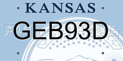 GEB93D Kansas License Plate