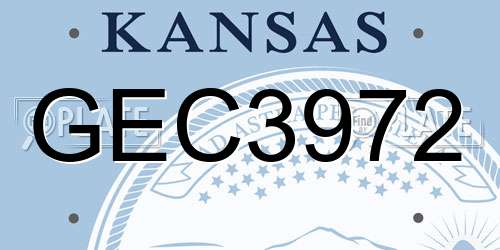 GEC3972 Kansas License Plate