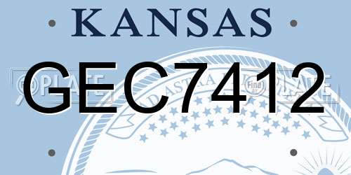 GEC7412 Kansas License Plate