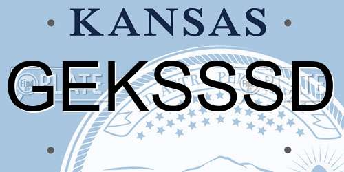 GEKSSSD Kansas License Plate
