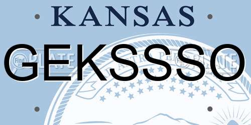 GEKSSSO Kansas License Plate