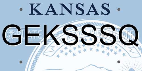 GEKSSSQ Kansas License Plate