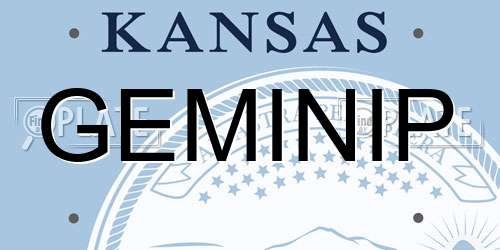 GEMINIP Kansas License Plate