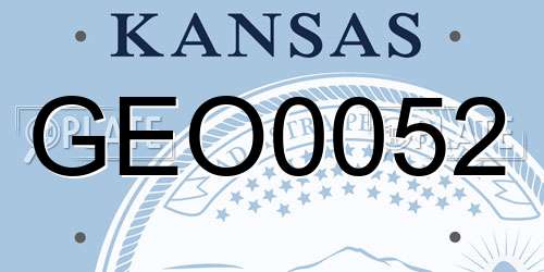 GEO0052 Kansas License Plate