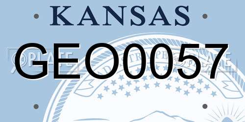 GEO0057 Kansas License Plate