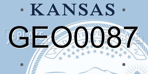 GEO0087 Kansas License Plate