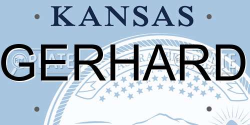 GERHARD Kansas License Plate