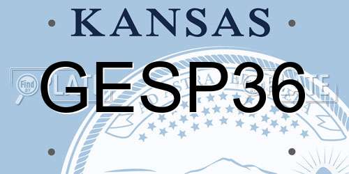 GESP36 Kansas License Plate