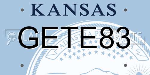 GETE83 Kansas License Plate