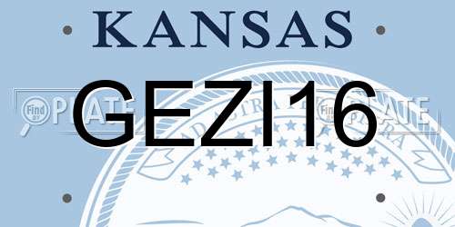 GEZI16 Kansas License Plate