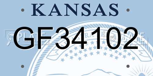 GF34102 Kansas License Plate