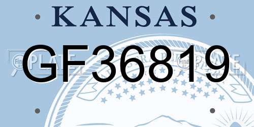 GF36819 Kansas License Plate