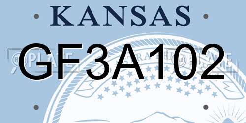 GF3A102 Kansas License Plate