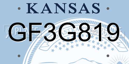 GF3G819 Kansas License Plate