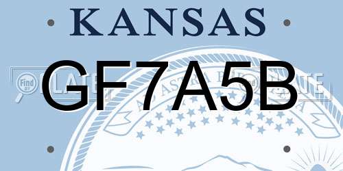 GF7A5B Kansas License Plate