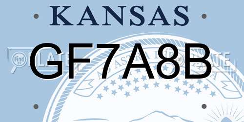 GF7A8B Kansas License Plate