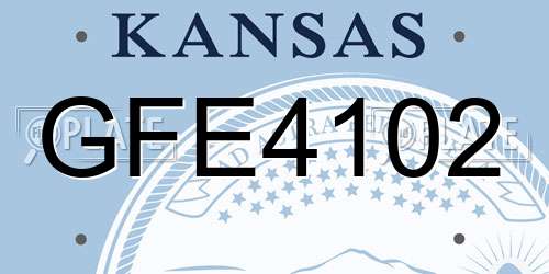 GFE4102 Kansas License Plate