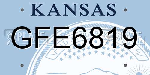 GFE6819 Kansas License Plate
