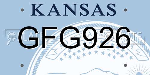 GFG926 Kansas License Plate