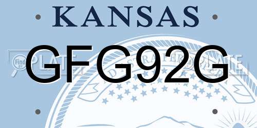 GFG92G Kansas License Plate