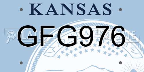 GFG976 Kansas License Plate