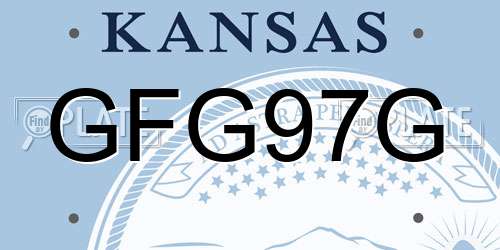 GFG97G Kansas License Plate