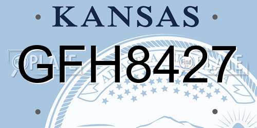 GFH8427 Kansas License Plate
