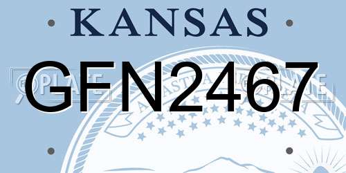 GFN2467 Kansas License Plate