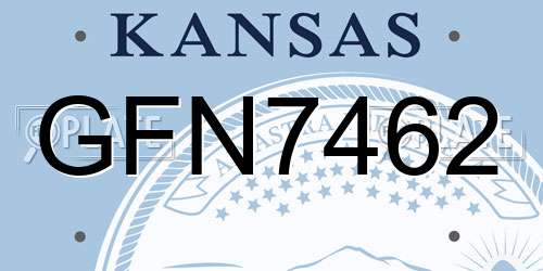 GFN7462 Kansas License Plate