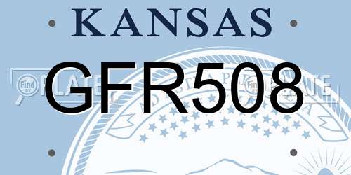 GFR508 Kansas License Plate