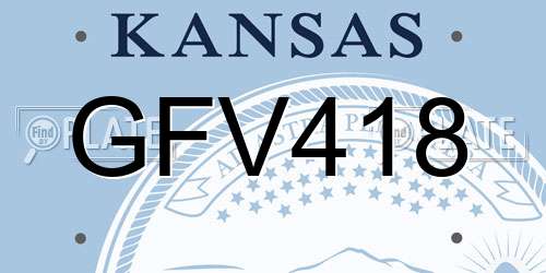 GFV418 Kansas License Plate