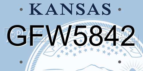 GFW5842 Kansas License Plate