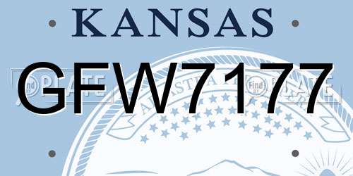GFW7177 Kansas License Plate