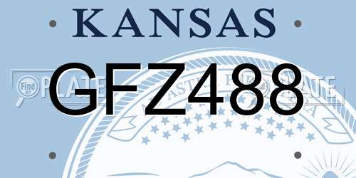 GFZ488 Kansas License Plate