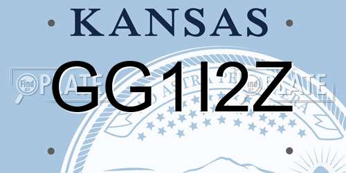 GG1I2Z Kansas License Plate