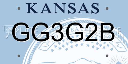 GG3G2B Kansas License Plate