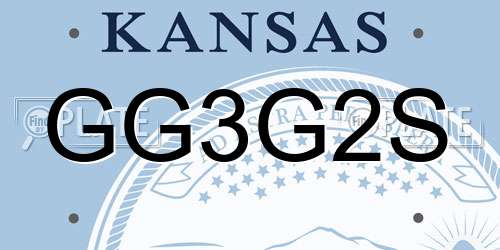 GG3G2S Kansas License Plate