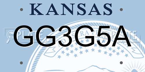 GG3G5A Kansas License Plate