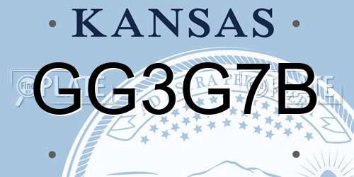 GG3G7B Kansas License Plate
