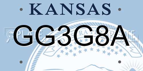 GG3G8A Kansas License Plate