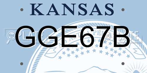 GGE67B Kansas License Plate