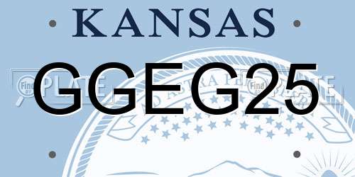 GGEG25 Kansas License Plate