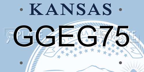 GGEG75 Kansas License Plate