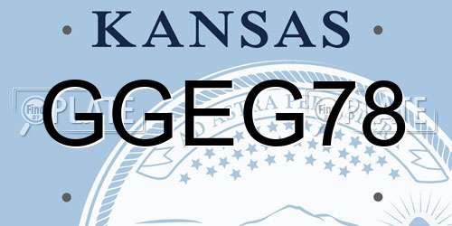 GGEG78 Kansas License Plate