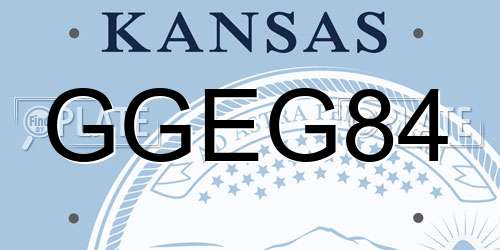 GGEG84 Kansas License Plate
