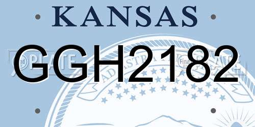 GGH2182 Kansas License Plate