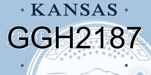 GGH2187 Kansas License Plate